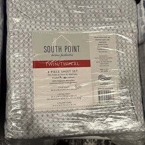 South Point Twin/Twin XL Sheet Set - Cream and Gray